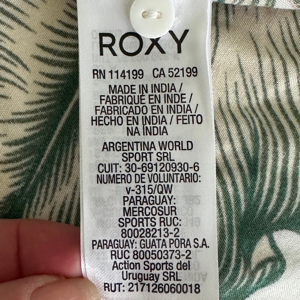 ROXY Taste of Tomorrow Long Sleeve Floral Maxi Wrap Dress Small Tropical Casual - Picture 12 of 16